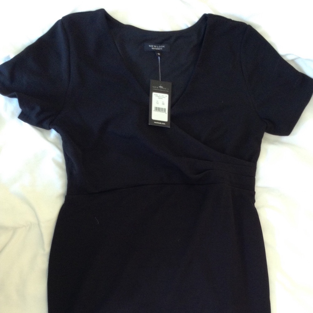 Faux wrap maternity dress